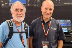 (right) Eric Swartz, WA6HHQ, representing Elecraft; and a friend