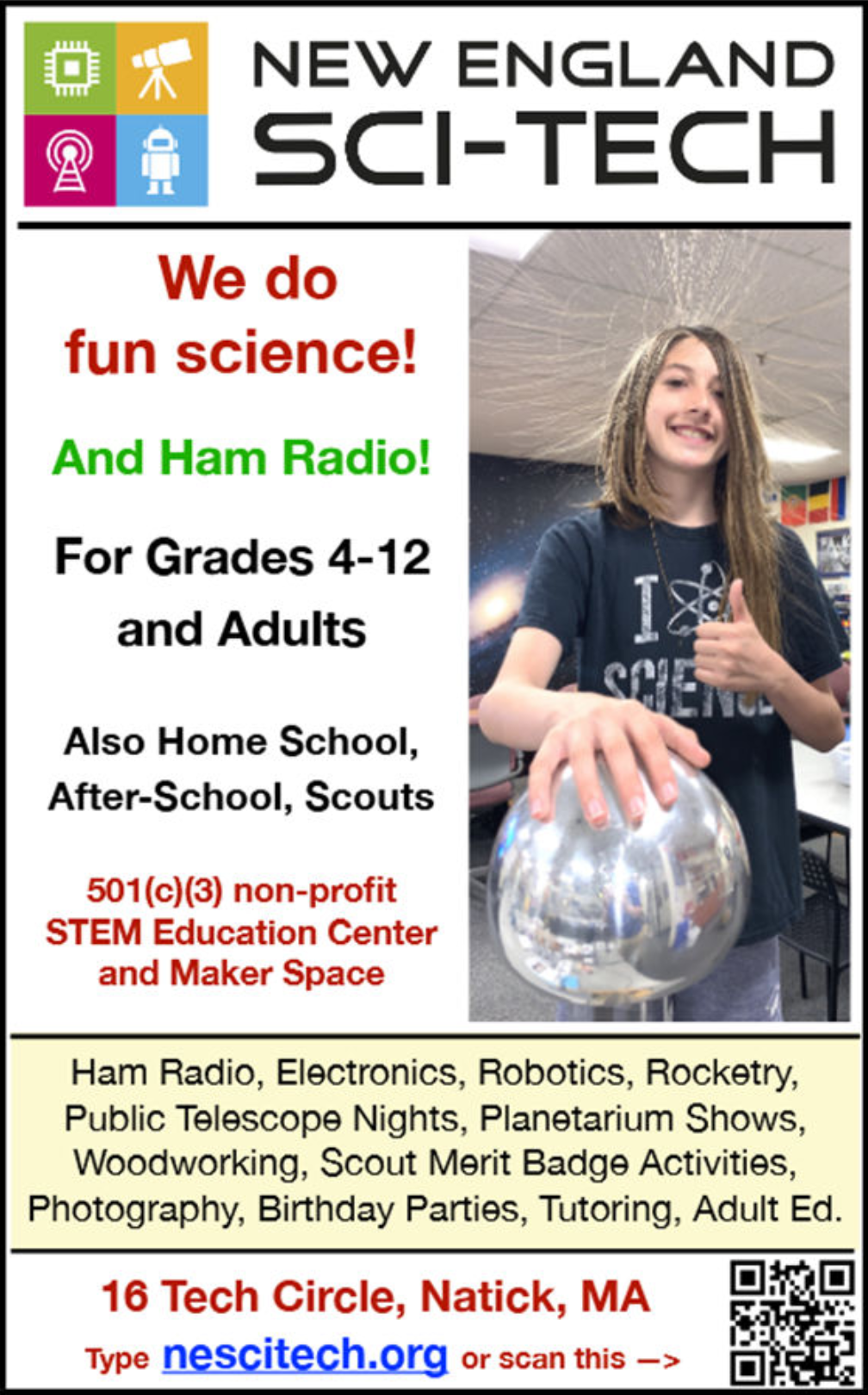 New Engalnd Sci-Tech: We Do Fun Science! ad