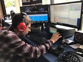 photo of a teenager operating the W1A special event station