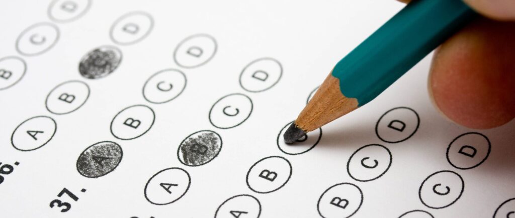 image of multiple choice exam answer sheet