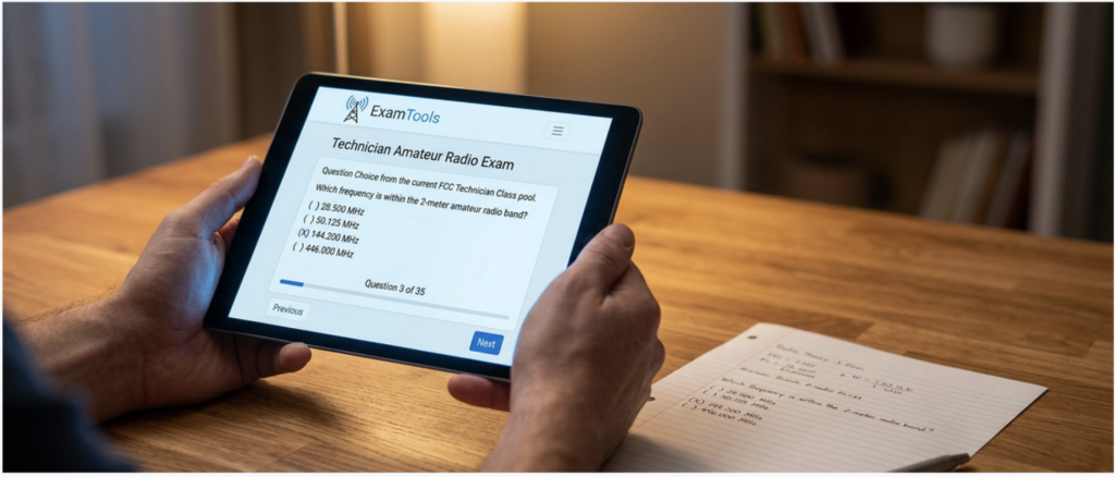 image showing examtools session